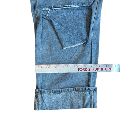 Baggy High Rise Wide Leg Distressed Jeans Pink Lily Light Wash Denim Size 32 - Picture 9 of 10